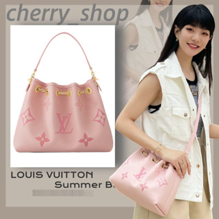 🍒Louis Vuitton Summer Bundle BAG 💯กระเป๋าสะพายสุภาพสตรี/กระเป๋าถัง กระเป๋าทรงถังหูรูด M46492