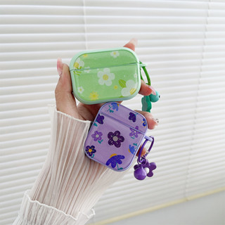 เคสแอร์พอด 3 Case Airpods 3 pro2 case แฟชั่น รูปแบบการวาดภาพสี ดอกไม้ขนาดเล็ก Airpod 3 pro2 case เคส Airpod 1 gen2 case