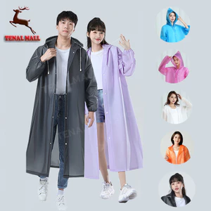 เสื้อกันฝนแฟชั่น สไตล์เกาหล ชุดกันฝน  เสื้อกันฝน Rain coats เสื้อกันฝนผู้ใหญ่ ชุดกันฝนแบบหนา EVA 100 กรัม