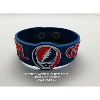 สร้อยข้อมือยาง Grateful Dead กําไลยางซิลิโคน แฟชั่น วงดนตรี กันน้ำ  silicone rubber wristband bracelet