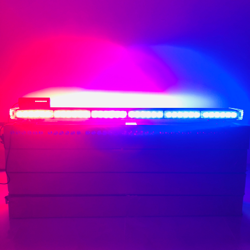 หลอด LEDไฟไซเรน ไฟติดหลังคา (319-6 แดง-น้ำเงิน) มาใหม่ 90cm 6ท่อน 4หน้า มีข้าง 6W 12V พร้อมขาแม่เหล็ก
