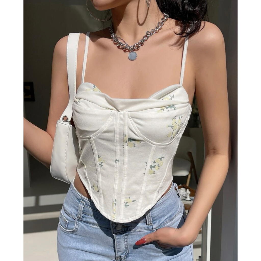 พร้อมส่งทุกไซส์ !! Floral print bandana cami top