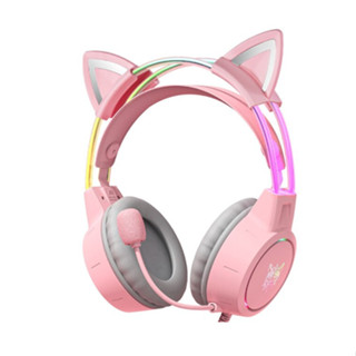 หูฟังเกมมิ่ง Onikuma Gaming Headset X15 Pro RGB 3.5 Cat Ear Pink / Black