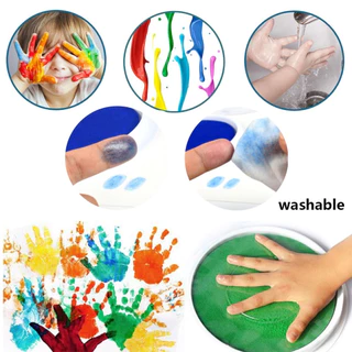 Ink Pad Stamp DIY ปลอดสารพิษ สีฟองน้ำ แผ่นหมึก fingerprint ล้างออกง่าย Sensory play Lookmaebaby