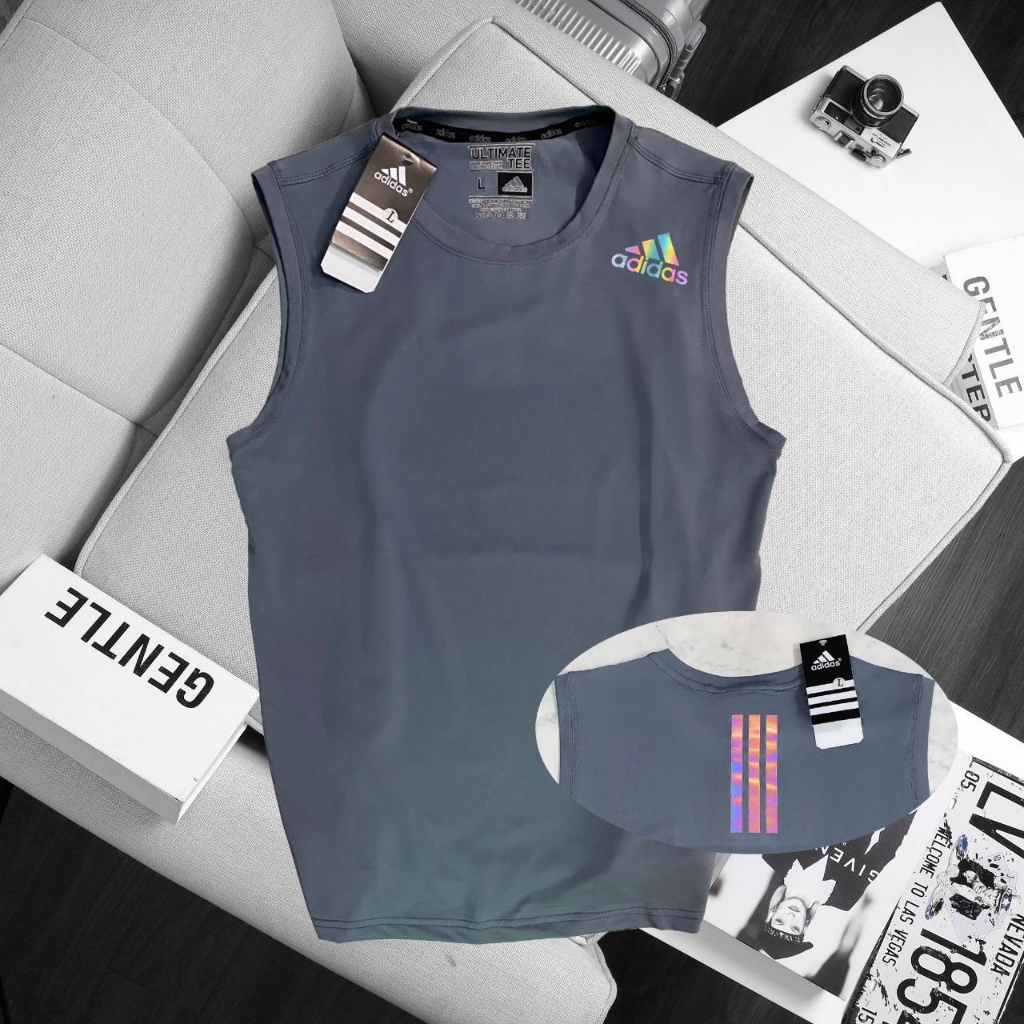 เสื้อแขนกุดกีฬา เสื้อกล้ามกีฬา ออกกำลังกายผู้ชาย ผ้าเงาสวยแห้งไว ของมีพร้อมส่ง