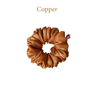 Copper ยางรัดผมผ้าซาติน(เงา) Satin Scrunchies ยางมัดผม ยางรัดผมโดนัท