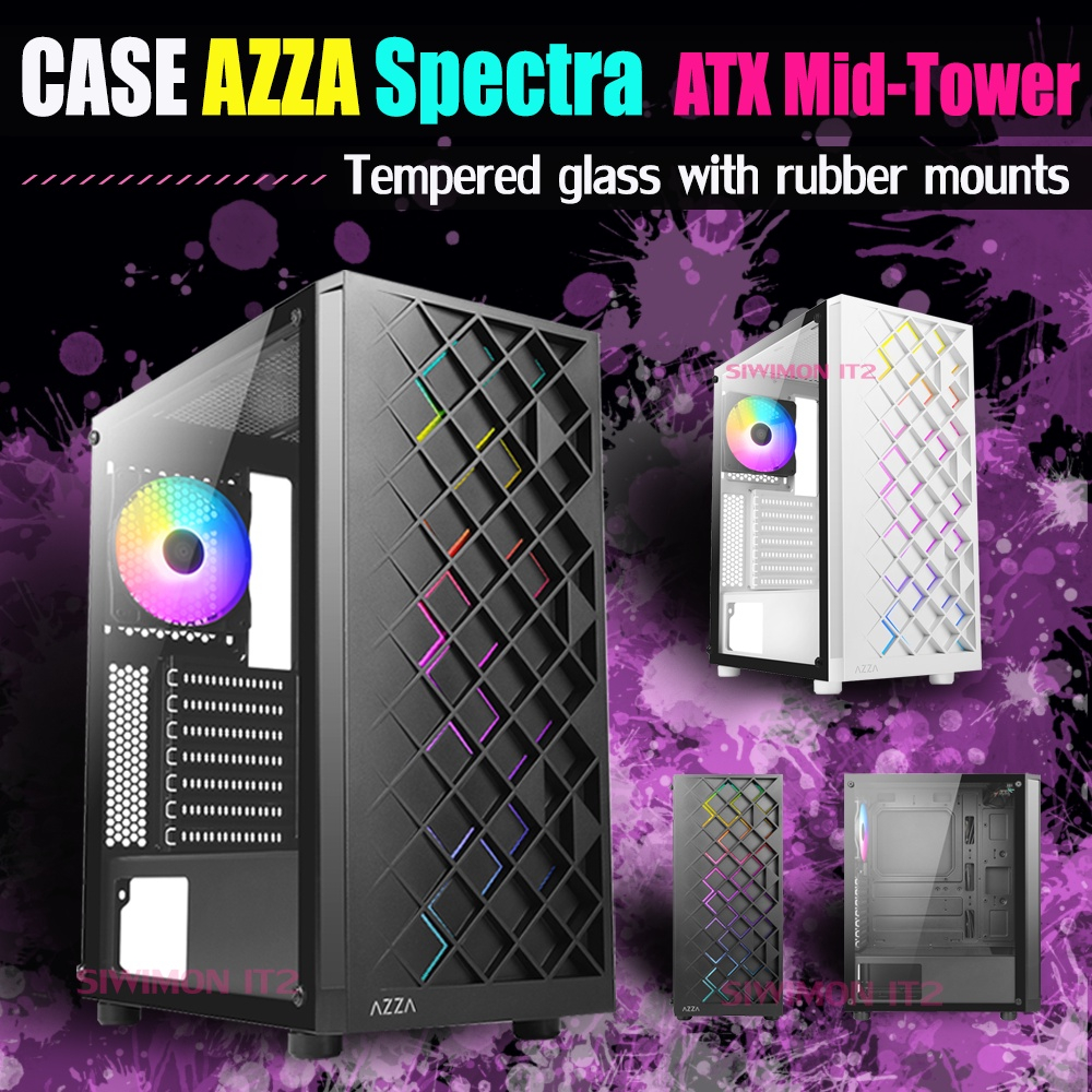 CASE (เคสเกมมิ่ง) AZZA Spectra 280B RGB Gaming ATX Mid Tower Tempered Glass