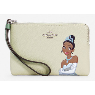 Disney X Coach Corner Zip Wristlet With Tiana