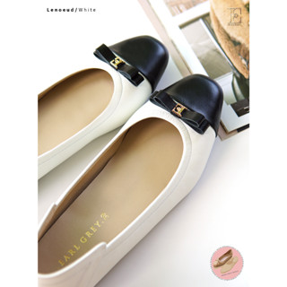 EARL GREY รองเท้าหนังแกะแท้  รุ่น Lenoeud series in White (Removable Insole)