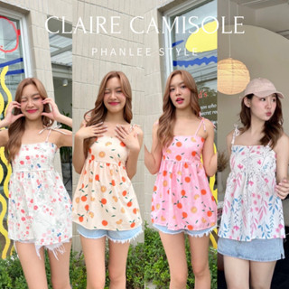 CLAIRE CAMISOLE  เสื้อสายเดี่ยวผูกโบว์ ลายน่ารัก 🍧🎨