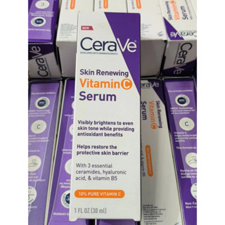 🌹การจัดส่งของแท้，CeraVe Skin Renewing Serum Vitamin C ลด เซรั่ม