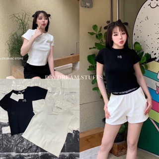 💫พร้อมส่ง💫Wang blingbling crop • เสื้อยืด ทรงครอป ความยาวกำลังดี ทรงสวย ผ้าดีไม่บาง ยืดหยุ่น ดีเทล logo ตัวเพชรคริสตัล