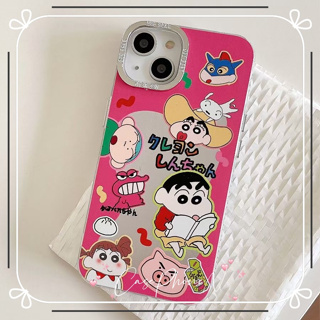 🔥สไตล์ใหม่🔥เคสไอโฟน iphone 11 14 Pro Max น่ารัก เครยอนชินจัง แบบกระจก เคส iphone 12 13 Pro Case for iPhone