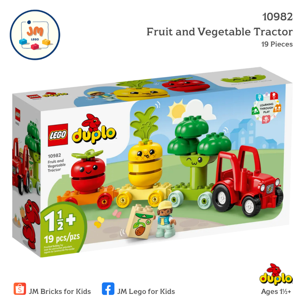 LEGO Duplo 10982 Fruit and Vegetable Tractor (19 Pieces) สำหรับเด็กอายุ 1½ ปีขึ้นไป Brick Toy ตัวต่อ