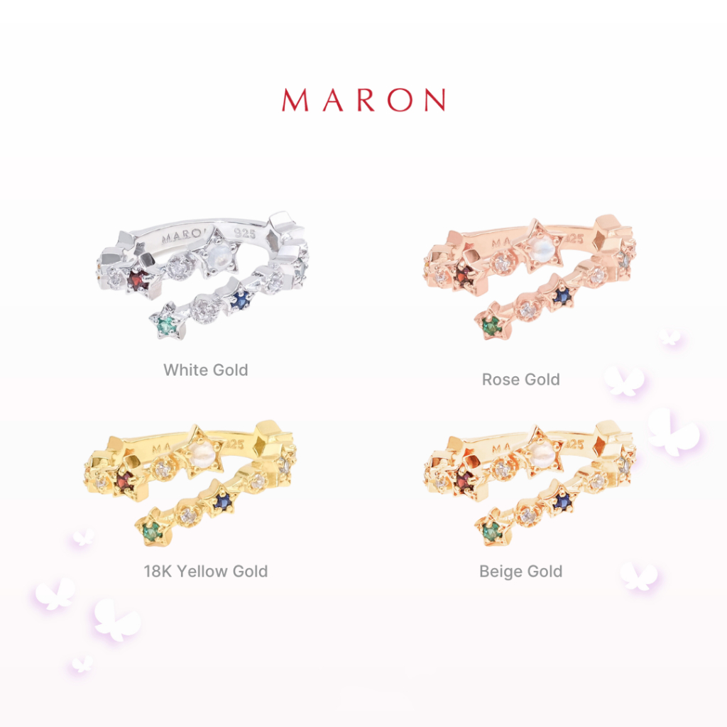 [Pre-Order 30วัน] MARON - Nine Lucky Stars Cross Ring (กรณีสินค้าไม่มีไซซ์)