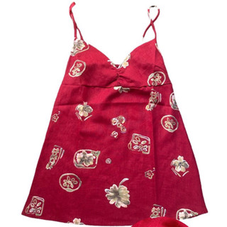 vgh red flower cami top