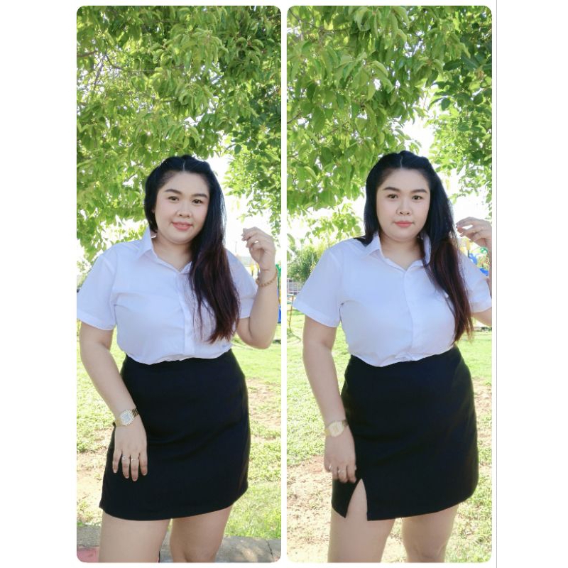 กระโปรงนักศึกษางานสาวอวบอ้วน