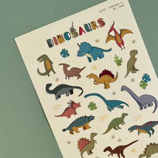 สติ๊กเกอร์ติดเล่น กันน้ำ ลาย DINOSAURS ( Sticker dicut 1 sheet )