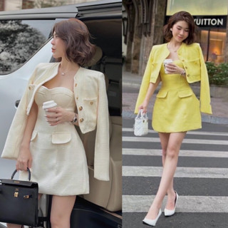 ชุดเซท2ชิ้น เดรสพร้อมเสื้อคลุมสวยหรู