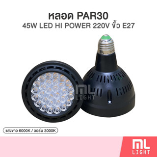 หลอด PAR30 บอดี้ดำ 45W แสงขาว/วอร์ม LED 220V ขั้วหลอดไฟ E27 หลอดไฟ ราคาส่ง สอบถามได้นะคะ