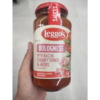 Leggos Bolognese With Bacon Chunky Tomato&amp;Herbs ซอสพาสต้าผสมเบคอนและสมุนไพร เลกโกส์ 500 กรัม