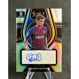 การ์ดฟุตบอล ลายเซ็น คูตินโญ่ บาเซโลน่า 2022-23 Panini Select La Liga Philippe Coutinho Signatures Silver Prizm Auto