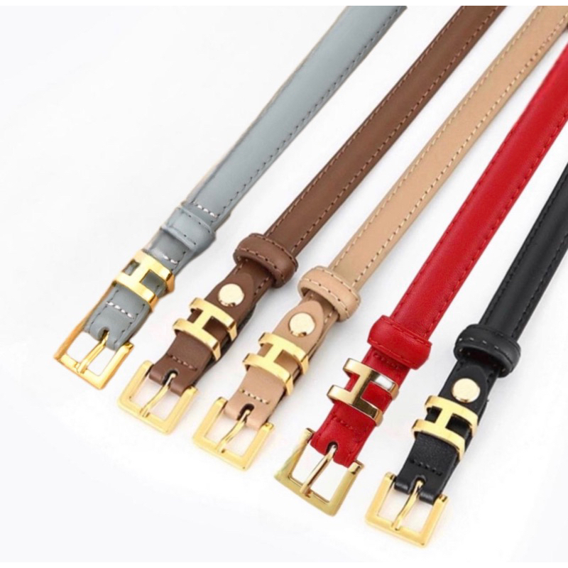 LITAZSTYLE : H BELT เข็มขัดผู้หญิง เข็มขัดอะไหล่ทอง เข็มขัดหนัง