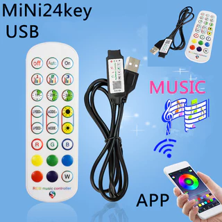 แถบไฟตกแต่ง LED RGB ชนิด USB DC5โวลต์ การตกแต่งพื้นหลังทีวีไฟแถบยืดหยุ่นพร้อมรีโมทคอนโทรลปรับ16สี