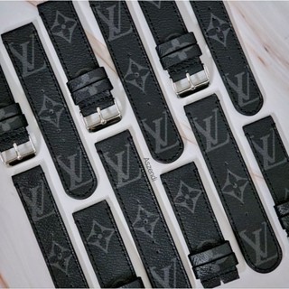 (พร้อมส่ง) สายนาฬิกา ลาย LV ดำ ของแท้