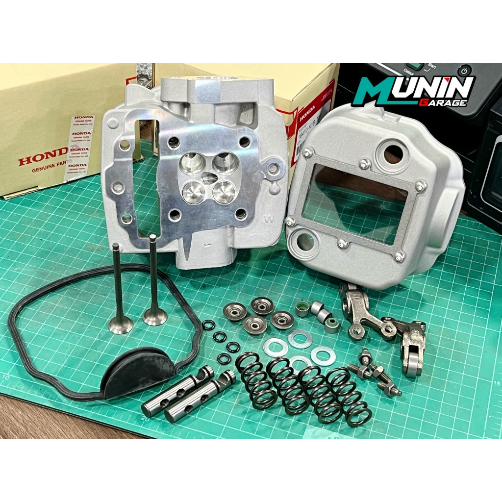 ฝาสูบ4วาล์วเวฟ110iปี2009-2020 รองรับลูก53-59พร้อมฝาครอบวาวแต่งใส ใช้ร่วมกับแคม2วาล์วตามเสป็คได้เลยงา