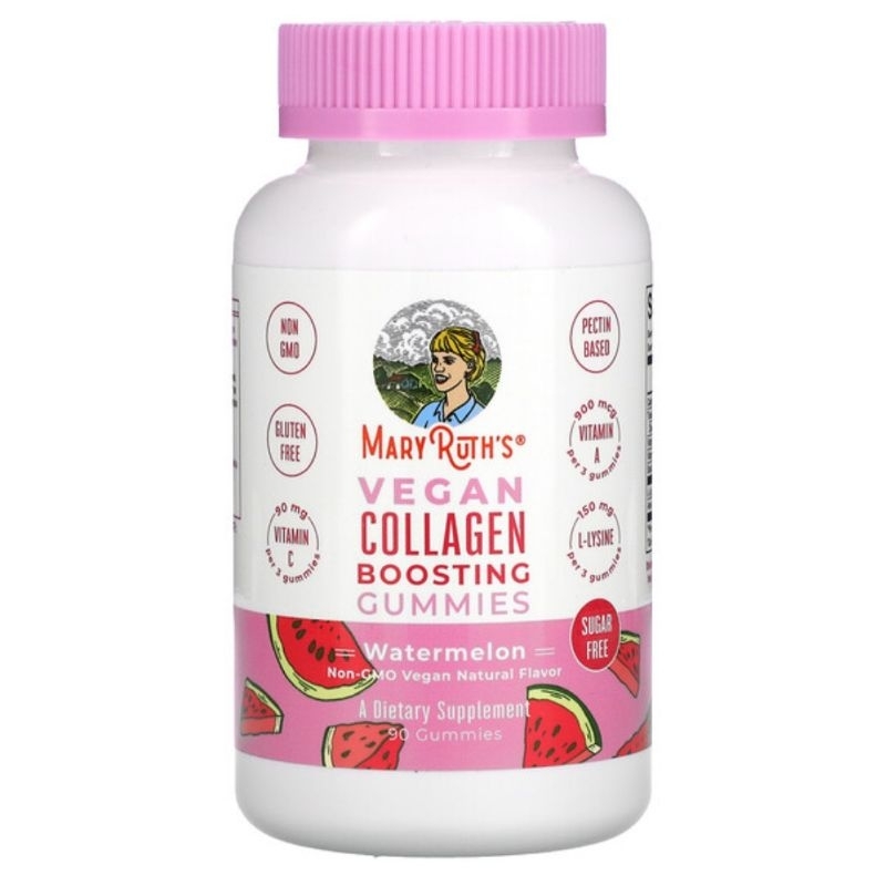 🇨🇦MaryRuth Organics Vegan Collagen Boosting Gummies, Watermelon, 90 Gummies