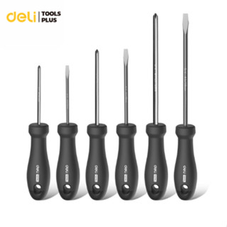 Deli ชุดไขควง เซ็ตไขควง 6 ชิ้น หัวแฉก หัวแบน เซ็ตประแจ มี 2 หัว 6 ด้าม Screwdriver Sets