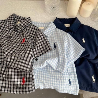 ชุดเซตเด็กชาย POLO  ผ้าcotton นุ่ม ลายสก็อต Size 150 เหมาะกับน้อง 5-6 ขวบ ของใหม่