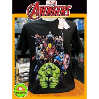 เสื้อMarvel ลาย ทีม Avengers สีดำ(MVX-163)