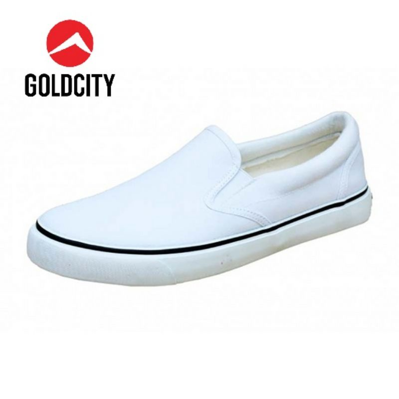 Goldcity ผ้าใบ slip on แบบสวม รุ่น 1285  สีขาว เทา 37-45