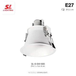 SL LIGHTING | Recessed Downlight โคมไฟดาวน์ไลท์ฝังฝ้า PAR30 ขั้ว E27 รุ่น 6-666 มี 2 สีให้เลือก