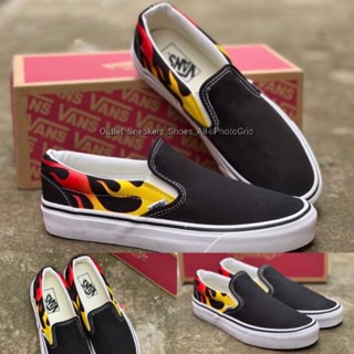 รองเท้า Vans Slip On ลายไฟ ใส่ได้ทั้ง ชาย หญิง ส่งฟรี