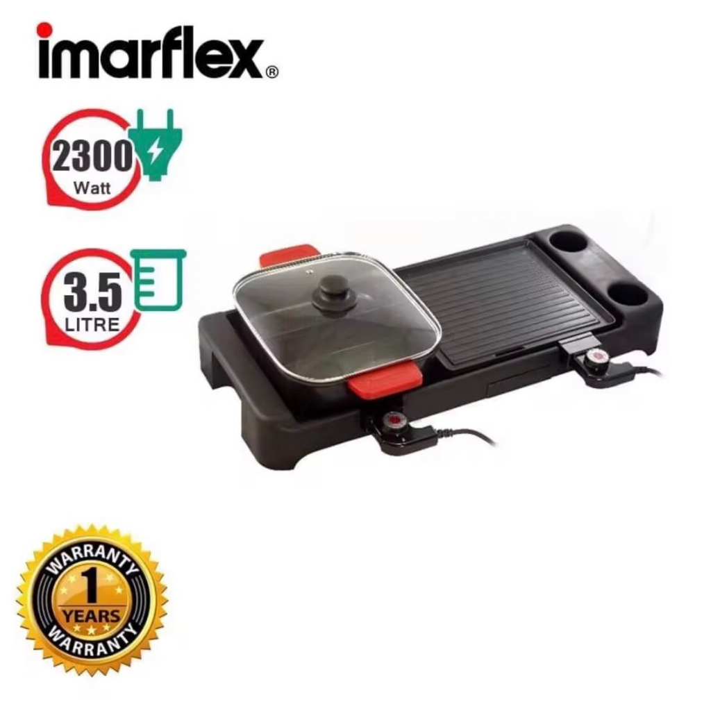 IMARFLEX อิมาร์เฟล็ค เตาสุกี้ เตาปิ้งย่าง เตาย่างบาร์บีคิวย  เตาปิ้งย่าง อเนกประสงค์ รุ่น EG-682