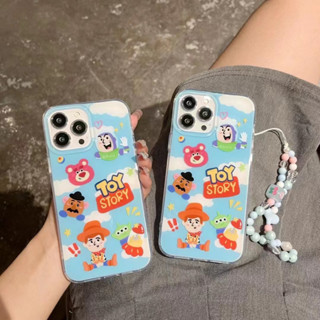 🎁ส่งของขวัญ🎁เคสไอโฟน 14 Pro Max 13 12 11 เคส for เคสไอโฟน11 การ์ตูน Toy Story สร้อยข้อมือ พกง่ายๆ การป้องกันการตก Case