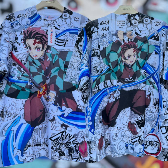 เสื้อยืดลายอนิเมะ  Kamado Tanjiro OVP Bootleg THAILAND FANMADE Hiptrack Size XL