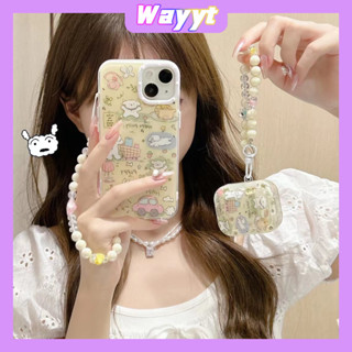 💖New💖iPhone 14 13 12 11 Pro Max เคส for เคสไอโฟน11 การ์ตูน บางเบาพกพาง่าย น่ารัก ลูกสุนัข เรียบง่าย โซ่มุก Case