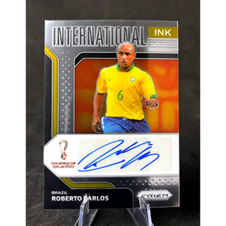 การ์ดฟุตบอล 2022 Prizm International Ink Roberto Carlos ลายเซ็น Brazil