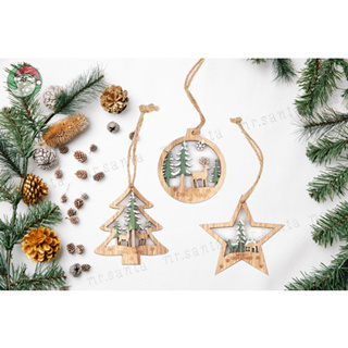 Christmas wooden hanging แขวนประดับตกแต่งต้นคริสต์มาส