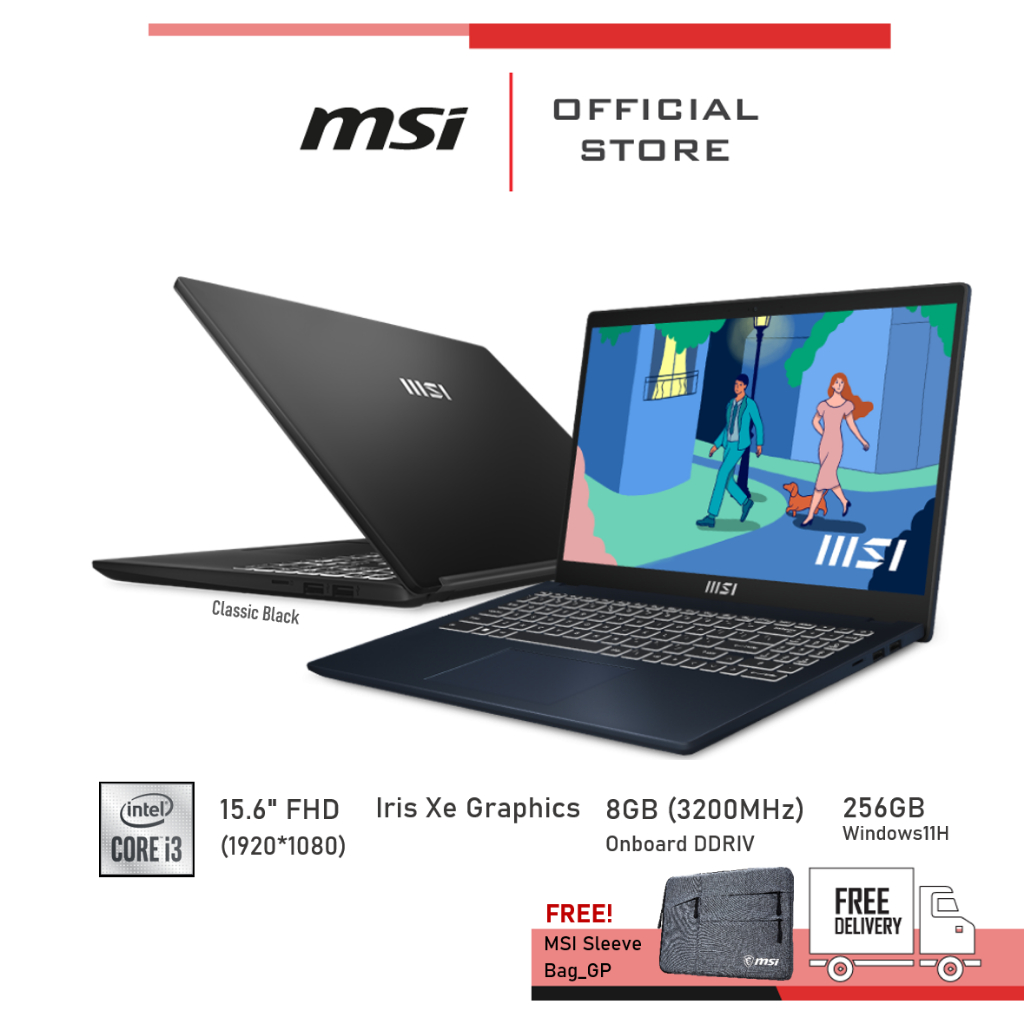 MSI Notebook (โน้ตบุ๊ค) Modern 15 B11M-039TH (i3, 15.6'', Ram 8GB)