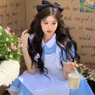 ชุดMaidสีฟ้า ชุดแม่บ้าน ชุดAlice in Wonderland Cosplay Uniform Blue Maid Dress 🚚ด่วนมีส่งGrabค่า