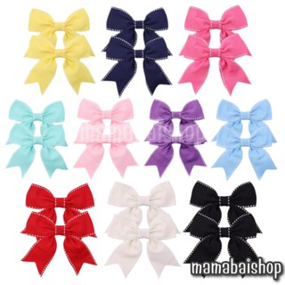 (1 คู่) กิ๊ฟโบว์ กิ๊บโบว์ ขอบเส้นปะสีขาว @mamabaishop