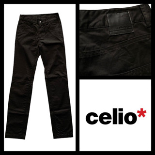 Celio CLUB ของแท้ กางเกงขายาว ผู้ชาย สีดำ ลายทางลง สกินนี่ 28x32 มีตัวเดียวเท่านั้น❗️