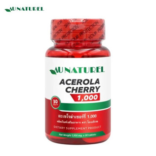 AU NATUREL ACEROLA CHERRY 1000mg. 30 TABLETS.