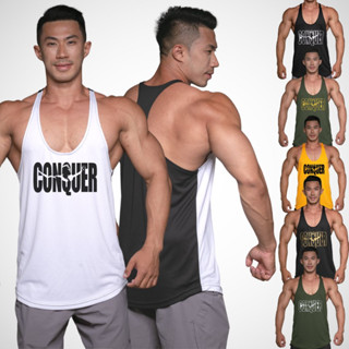 CONQUER เสื้อกล้ามเพาะกายทรงคลาสสิค  Bodybuilding Dry Fit Gym Tank Top