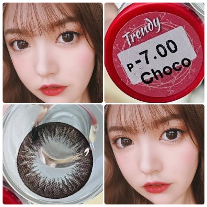 คอนแทคเลนส์ รุ่น Trendy สีตาล/choco Brown/Choco มีค่าสายตา (0.00)-(-10.00)